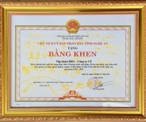Tập đoàn BRG nhận Bằng khen của UBND tỉnh Nghệ An